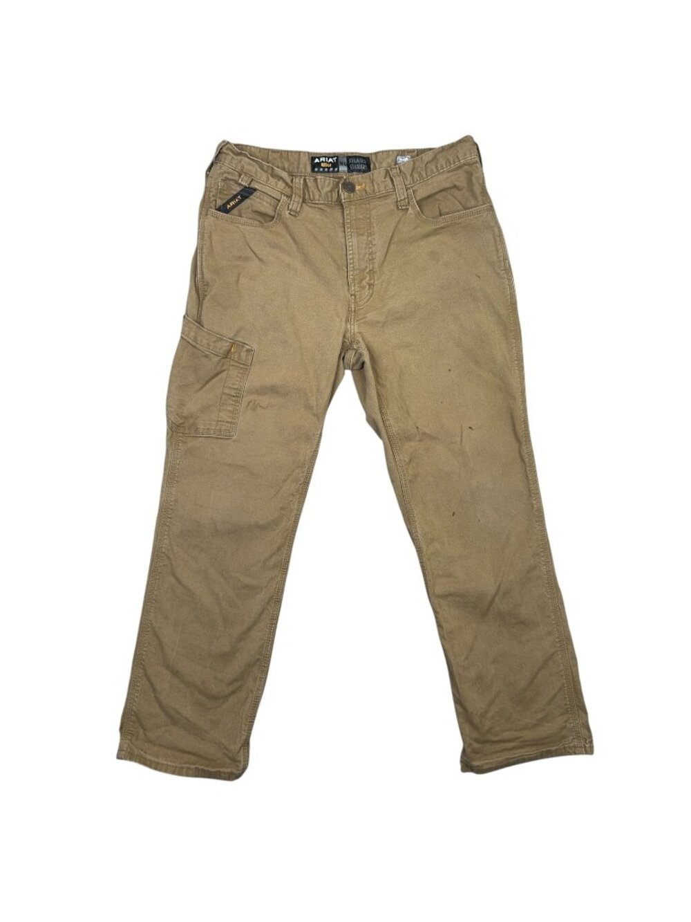 Ariat Rebar M4 Pants Mens 34x30 Khaki Tan DuraStretch Relaxed Straight Workwear